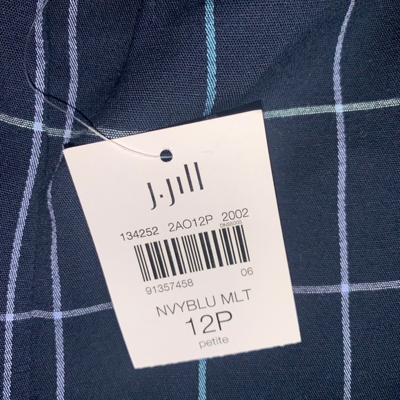 J Jill Blue Plaid Pull On Pants 6P, 8P, 12P NWT - Picture 3 of 7